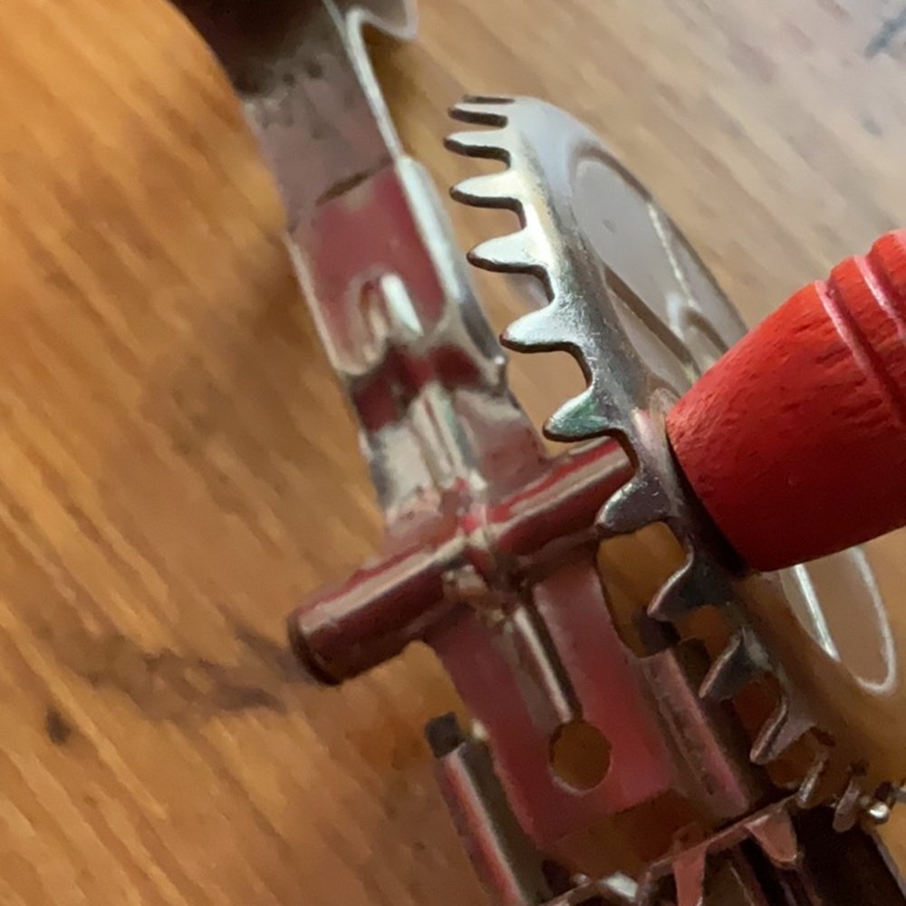 Antique Child’s Red and Silver Hand Mixer metal - Picture 6 of 7